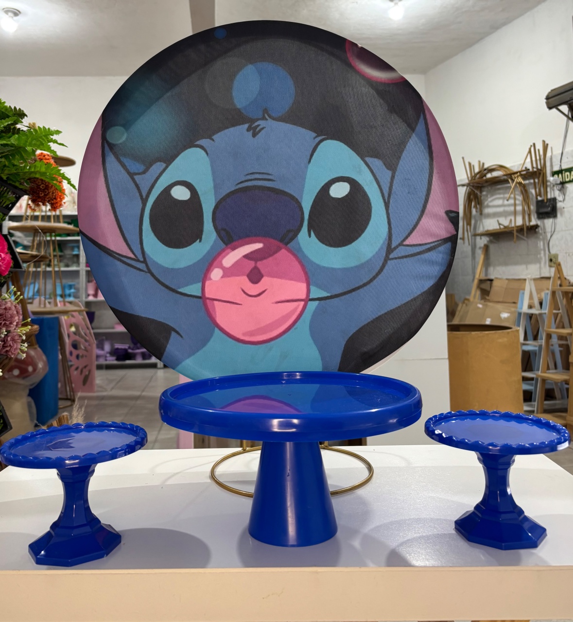 Decoração de Mesa Stich Bolha de Chiclete  - Antonella Decorações