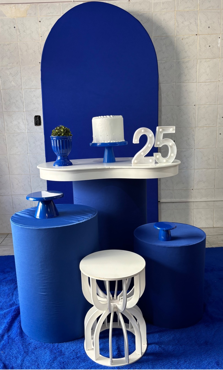 Azul Com Tampo Branco - Antonella Decorações