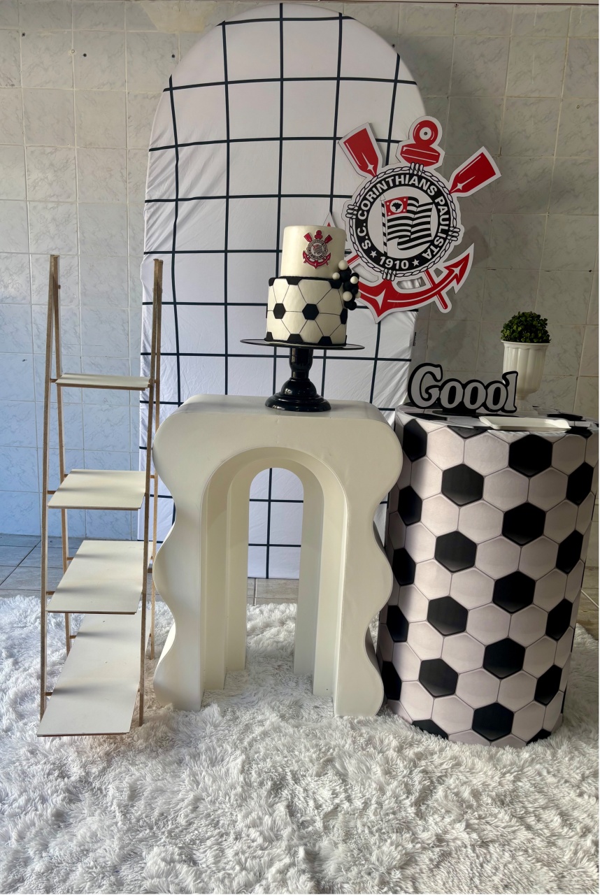 Painel Listrado Corinthians - Antonella Decorações