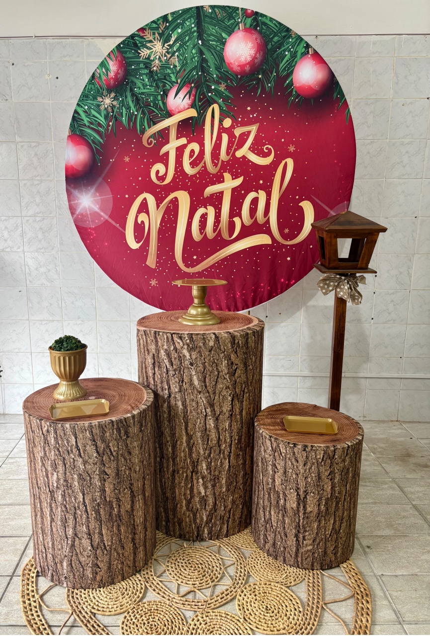 Natal Cilindros Tronco - Antonella Decorações