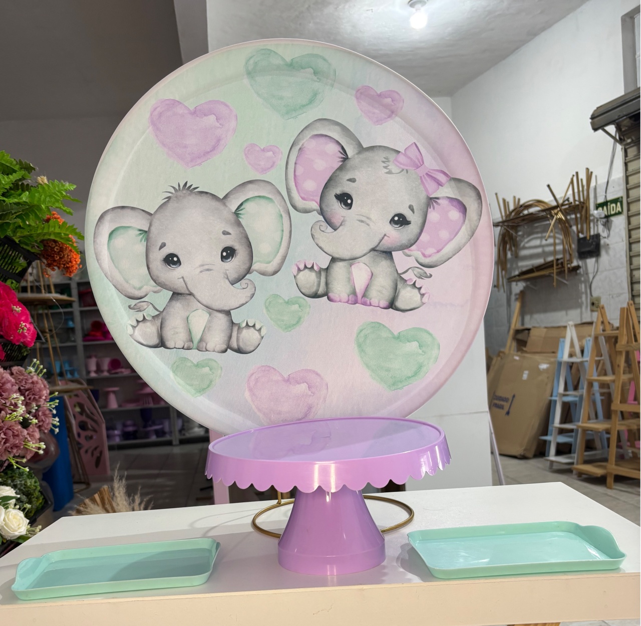 Decoração de Mesa Chá Revelação Elefantinho - Antonella Decorações