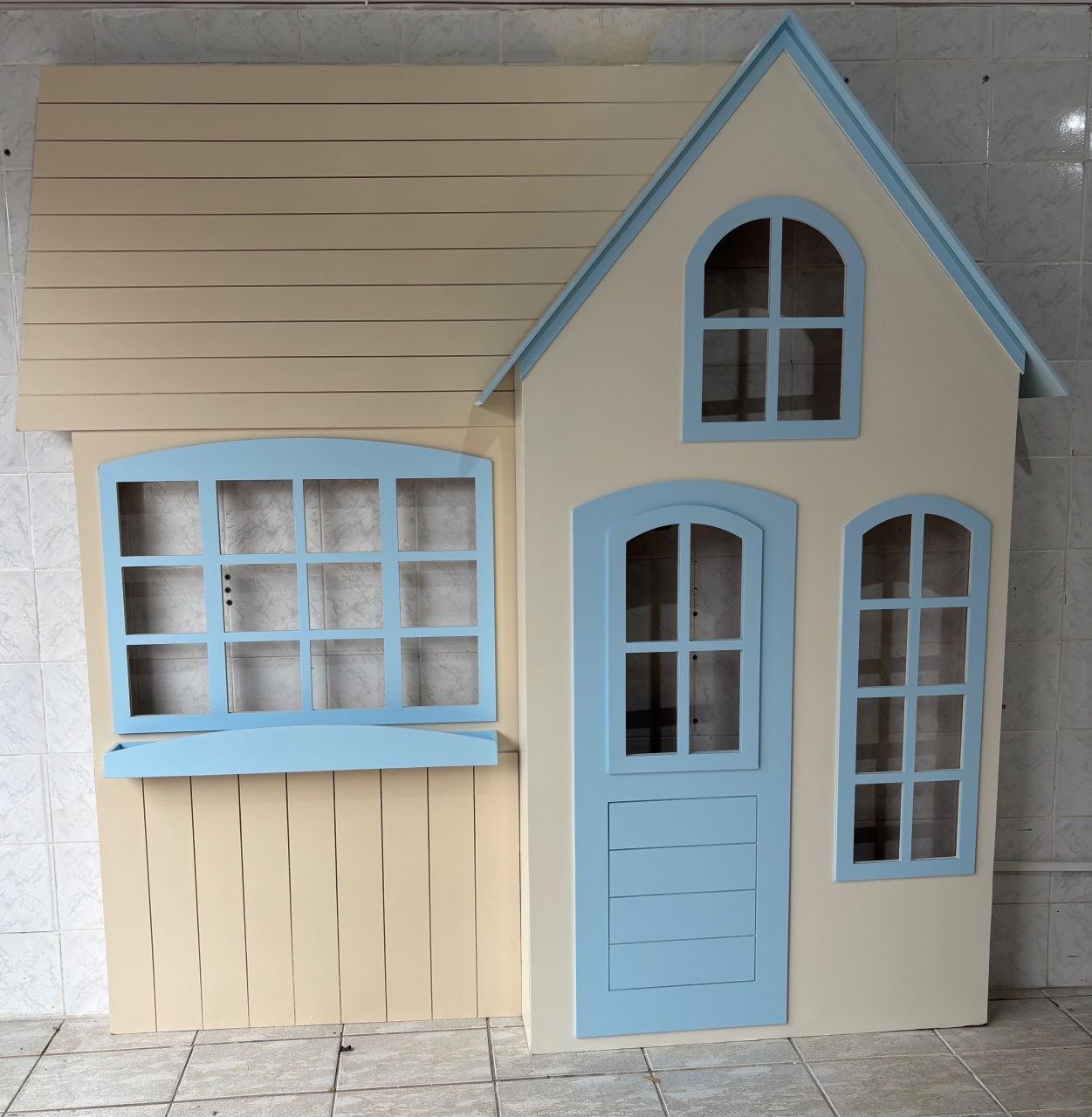 Casinha Azul E Bege - Antonella Decorações