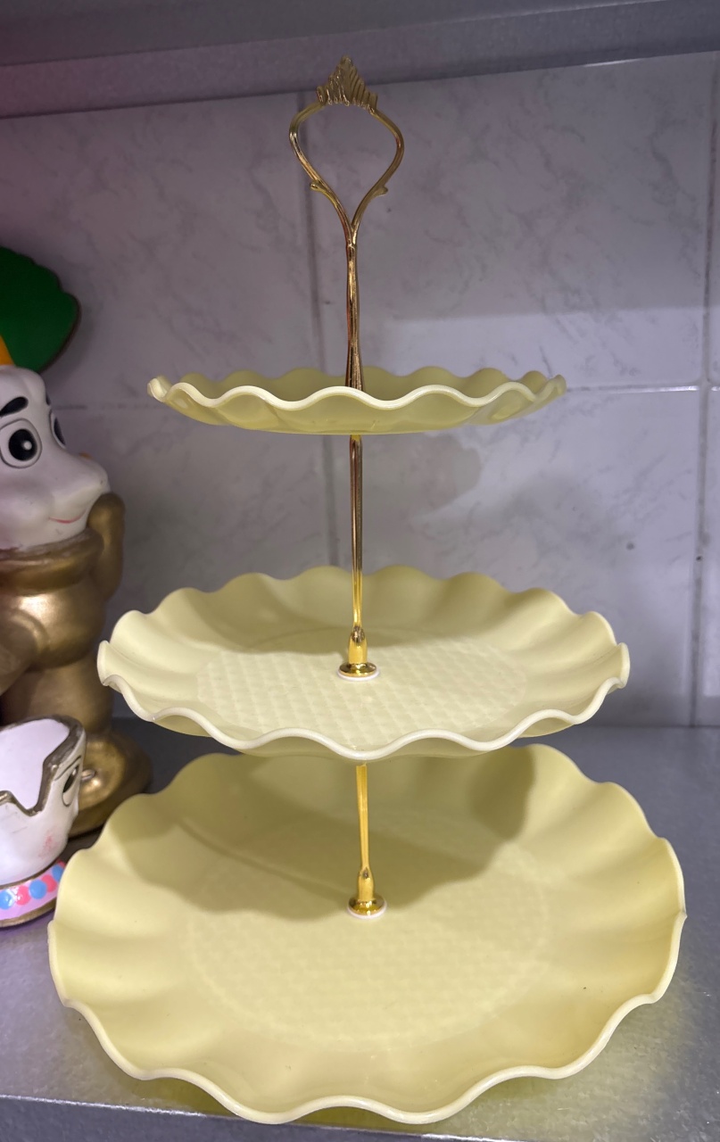 Bandeja 3 Andares Amarelo - Antonella Decorações
