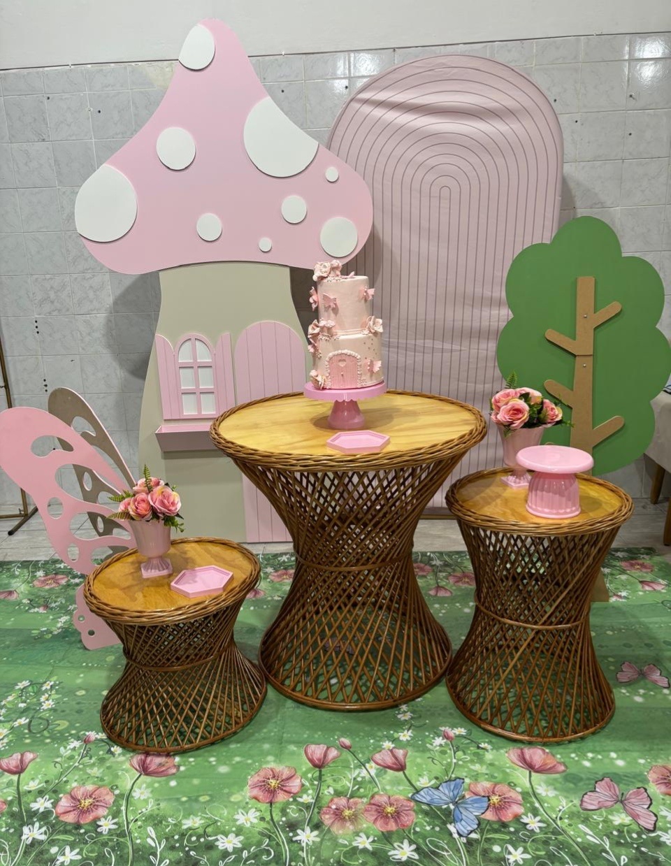 Cogumelo Rosa Kit Luxo  - Antonella Decorações