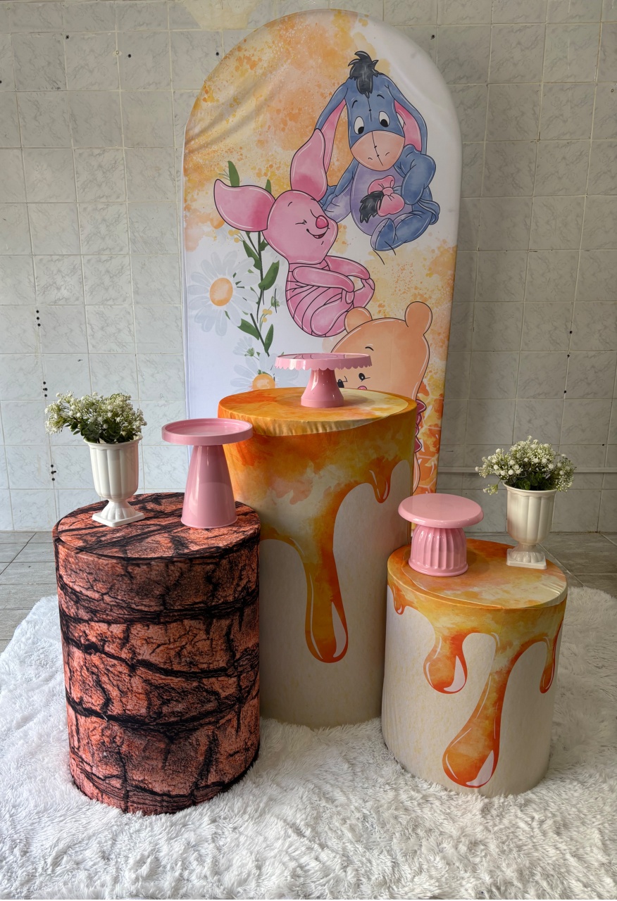 Ursinho Pooh Rosa (Kit Bronze) - Antonella Decorações