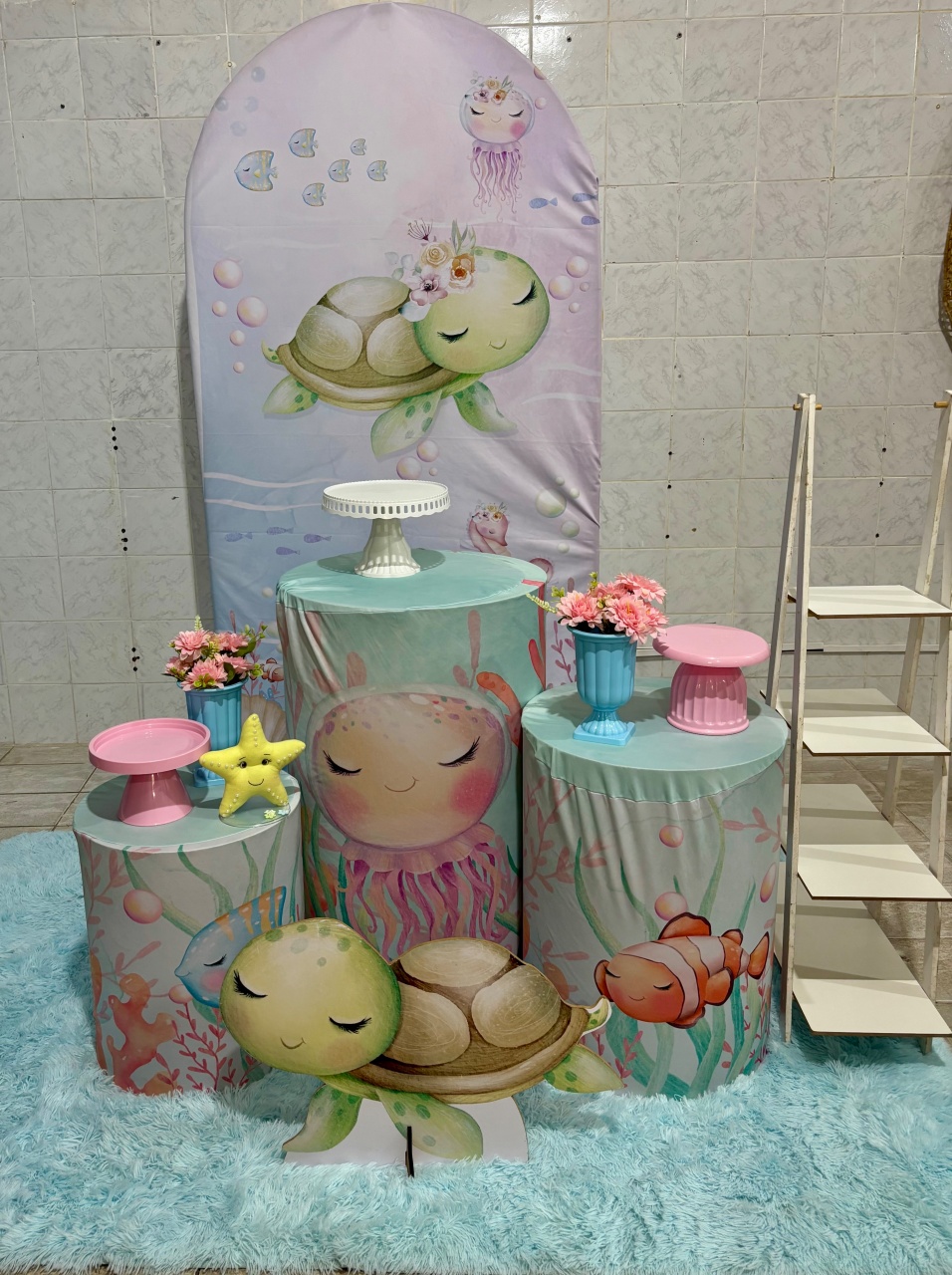 Fundo Do Mar Tartaruga (Kit Prata) - Antonella Decorações