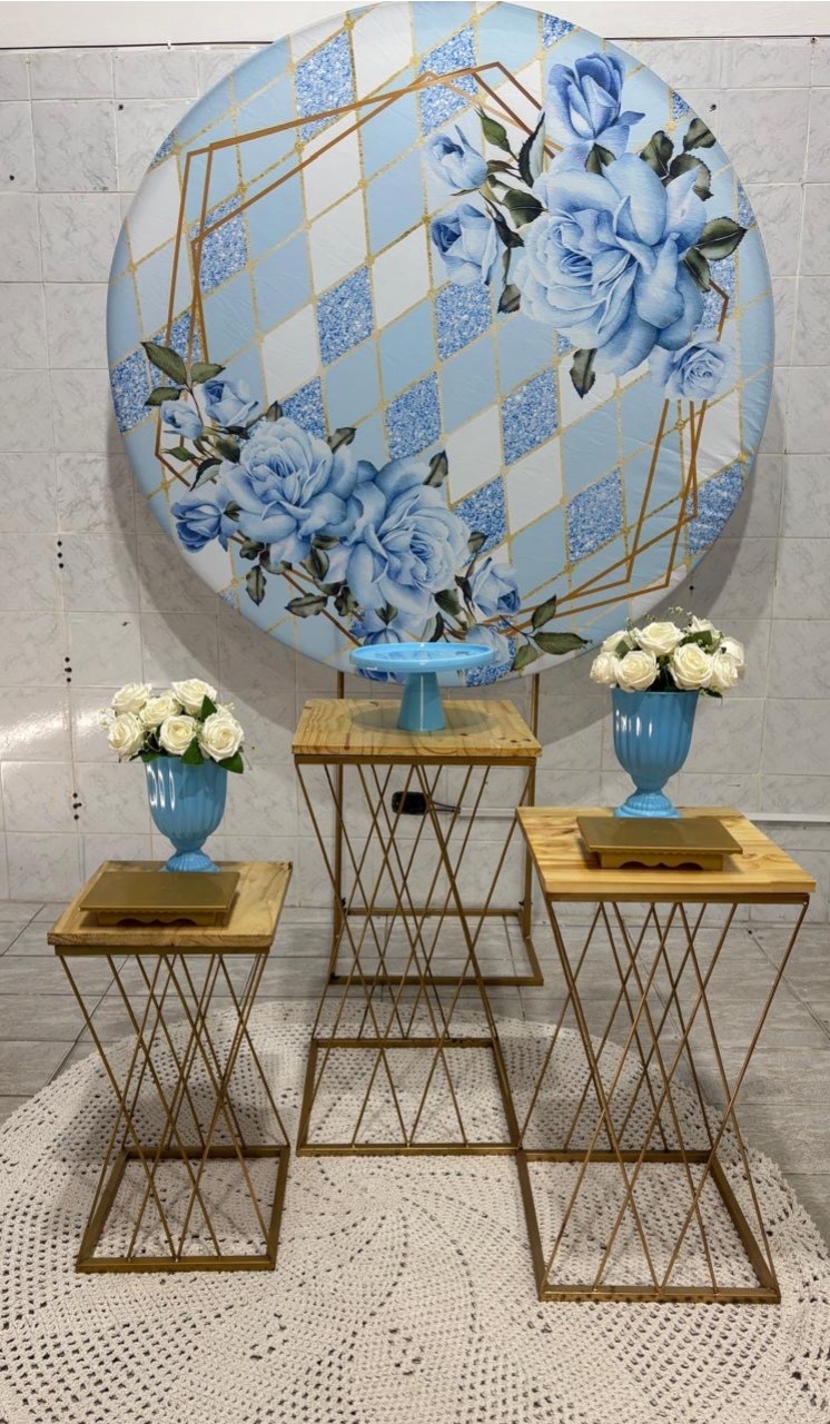 Floral Azul E Dourado  - Antonella Decorações
