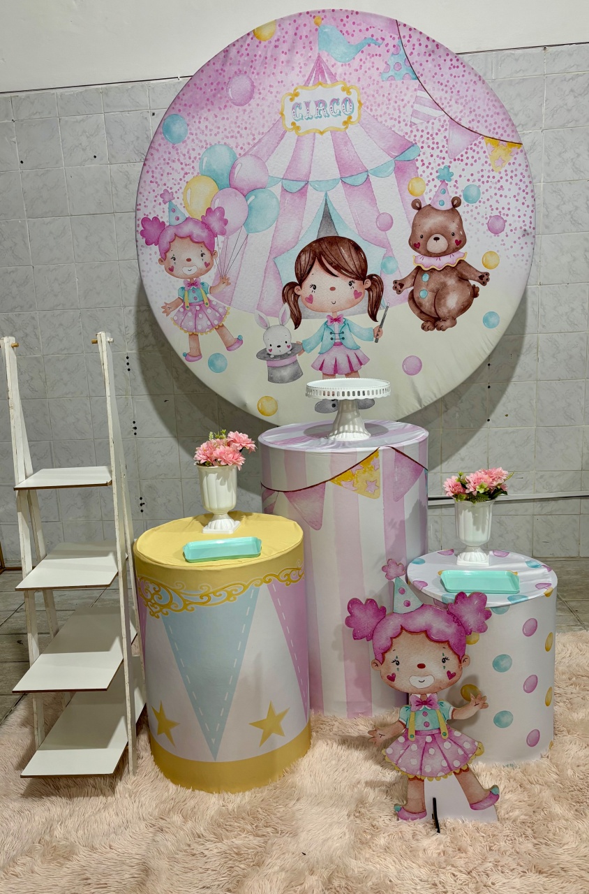 Circo Rosa (Kit Prata) - Antonella Decorações