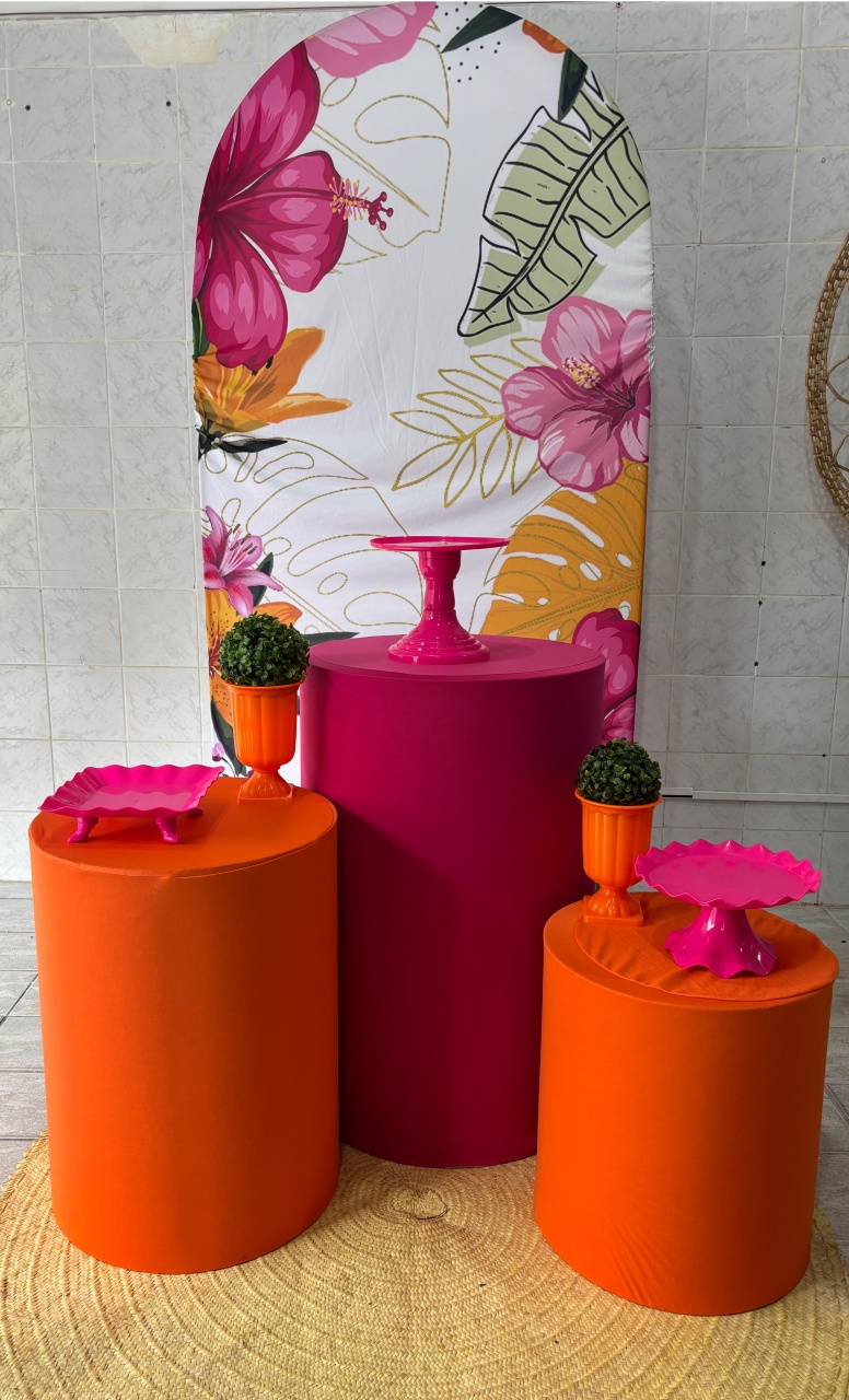 Floral Pink E Laranja - Antonella Decorações