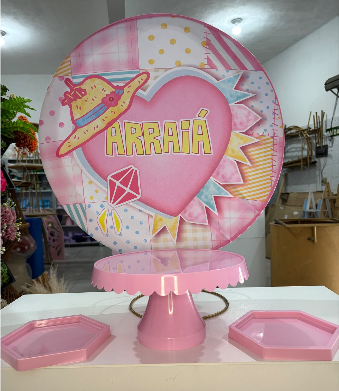 Decoração de Mesa Arraiá Rosa - Antonella Decorações