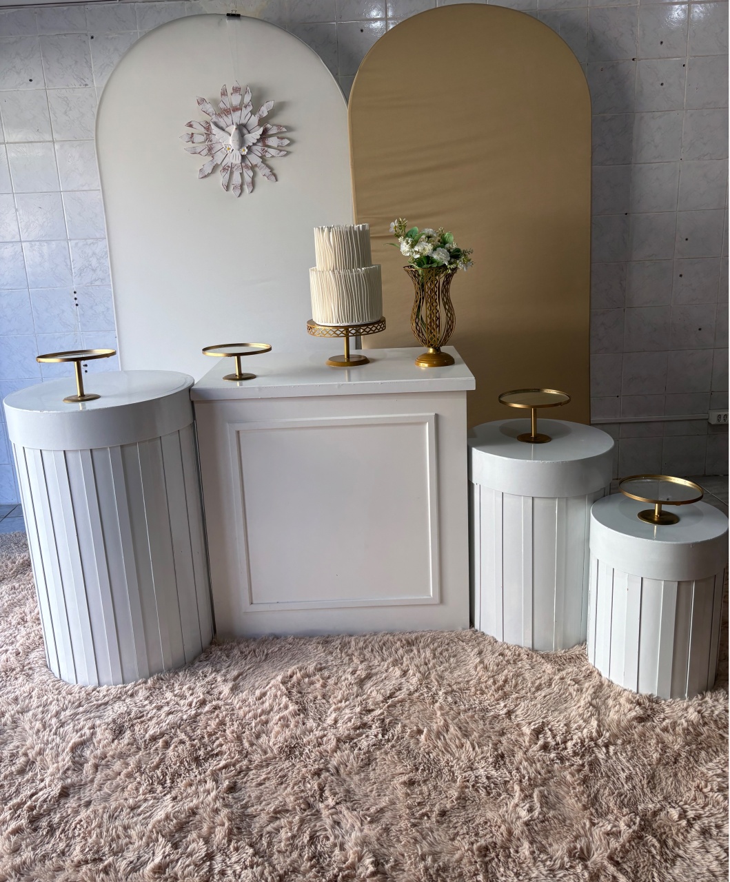 Batizado Branco E Bege - Antonella Decorações
