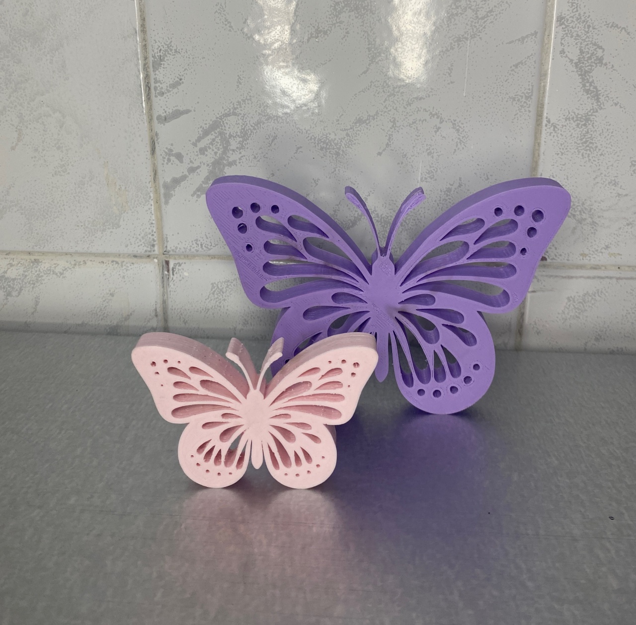 Borboleta de Mesa Lilás E Rosa - Antonella Decorações