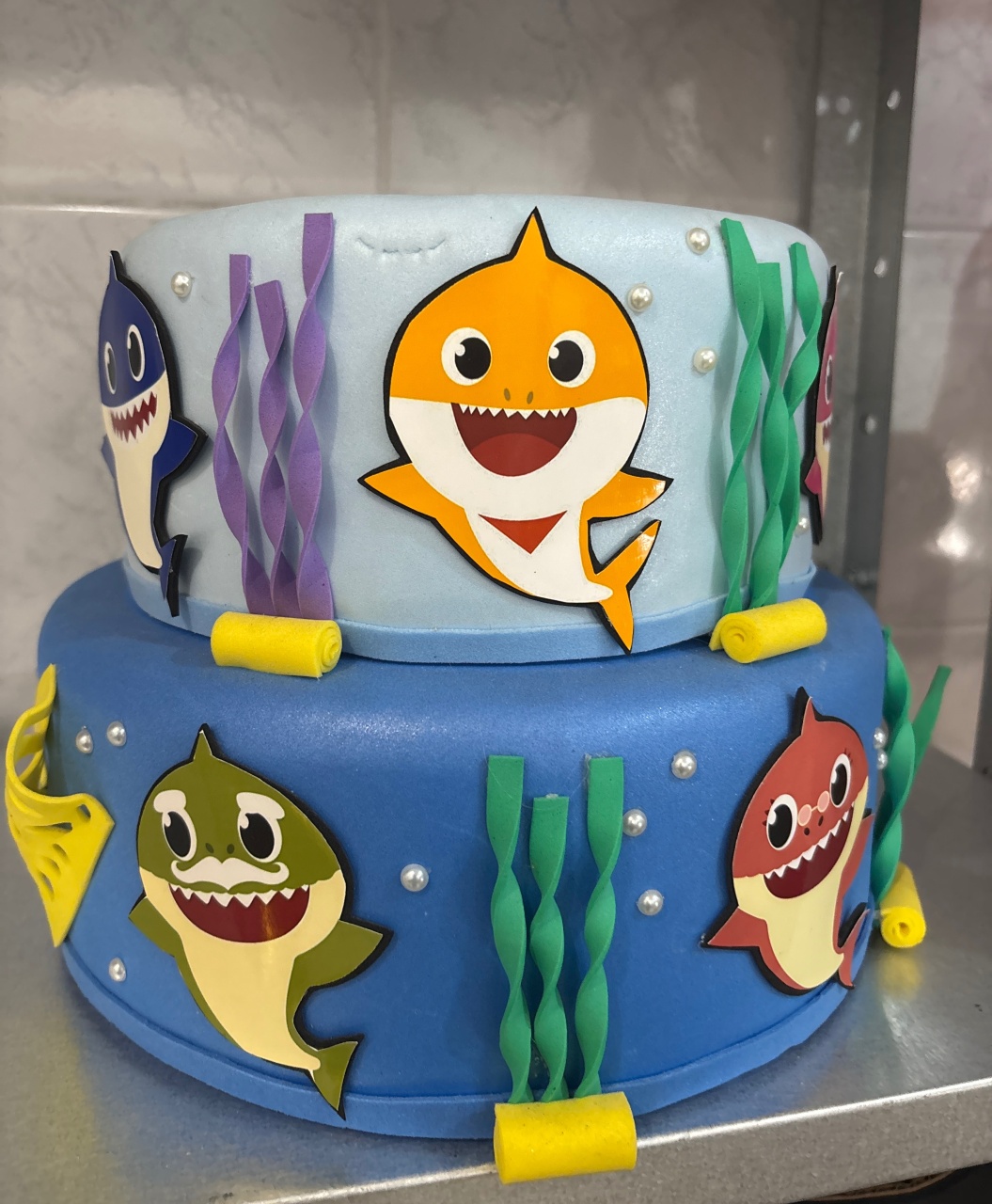 Bolo Fake Baby Shark - Antonella Decorações