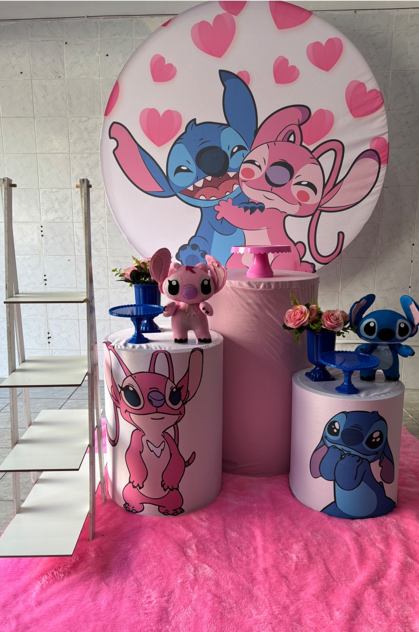 Angel E Stich(Kit Prata) - Antonella Decorações