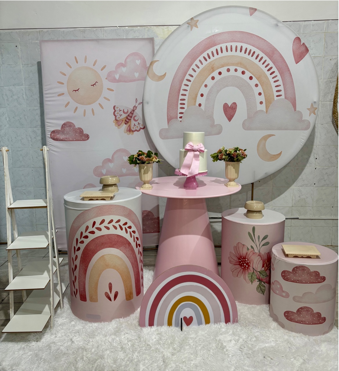 Arco Íris Rosa (Kit Ouro) - Antonella Decorações