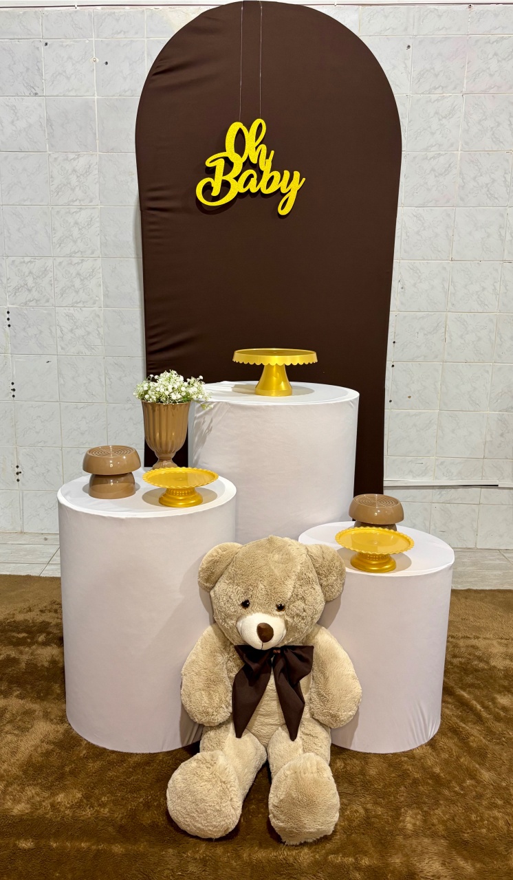 Chá de Bebê Marrom Com Branco - Antonella Decorações
