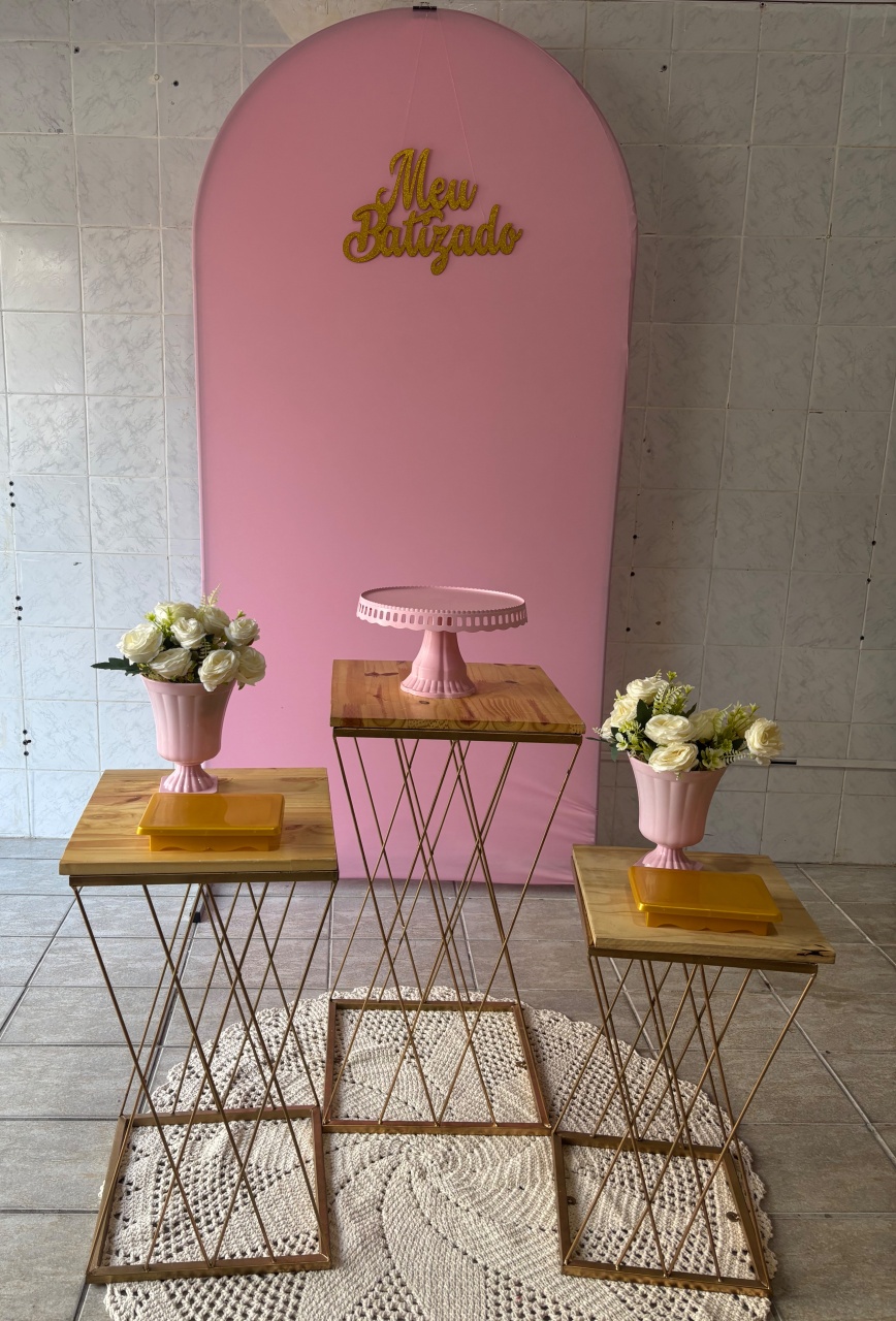 Meu Batizado Rosa - Antonella Decorações
