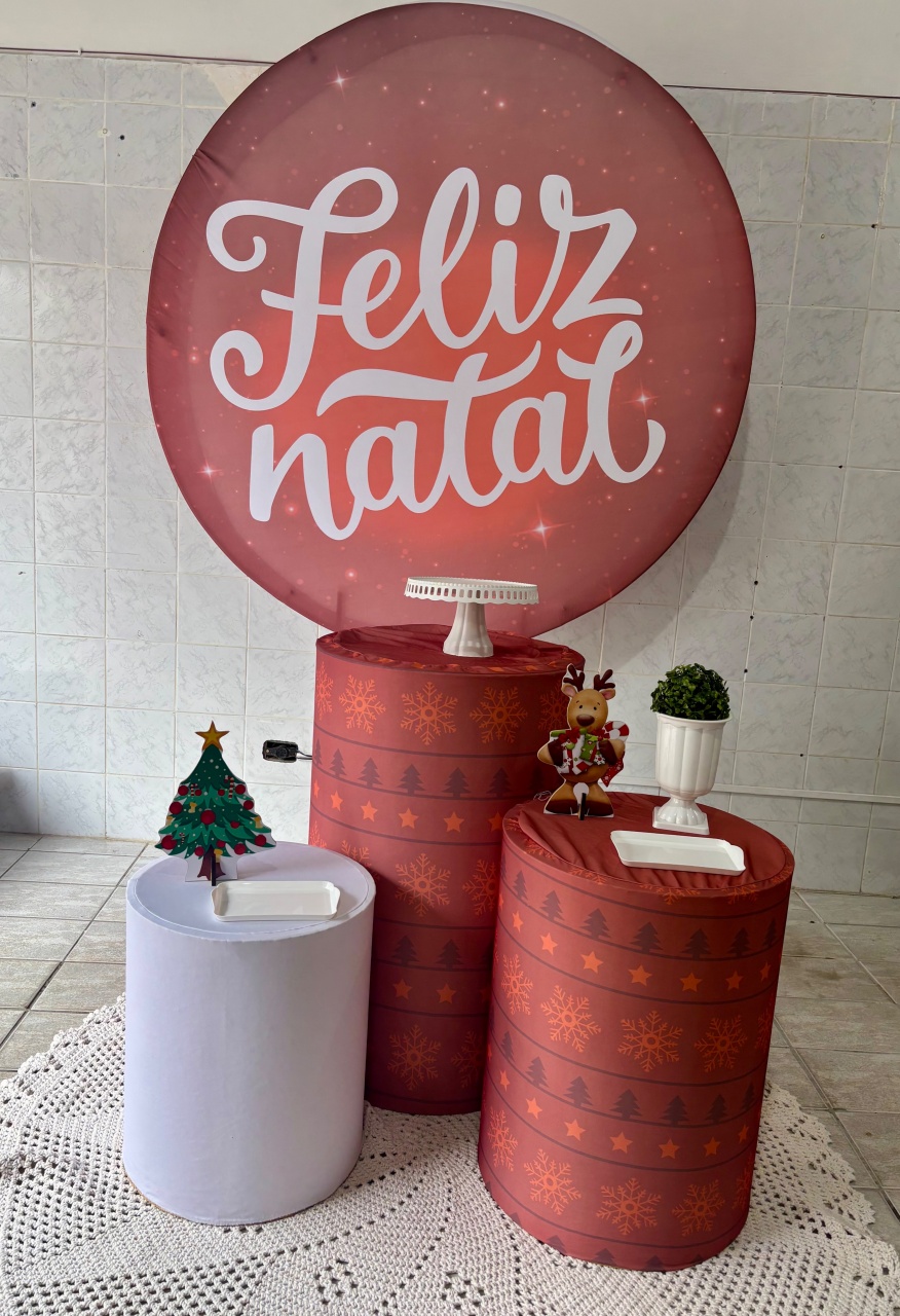 Feliz Natal Branco E Vermelho - Antonella Decorações