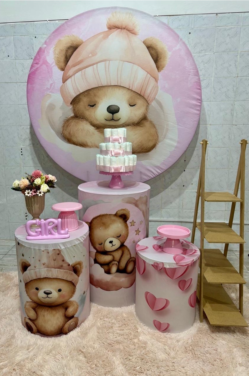 Chá de Bebê Ursinha Dormindo Kit 2 - Antonella Decorações
