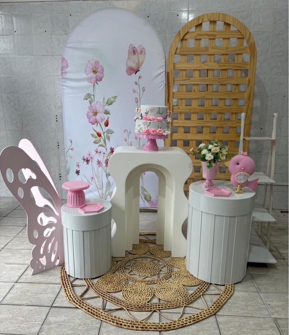 Jardim Rosa Com Branco Kit Luxo  - Antonella Decorações