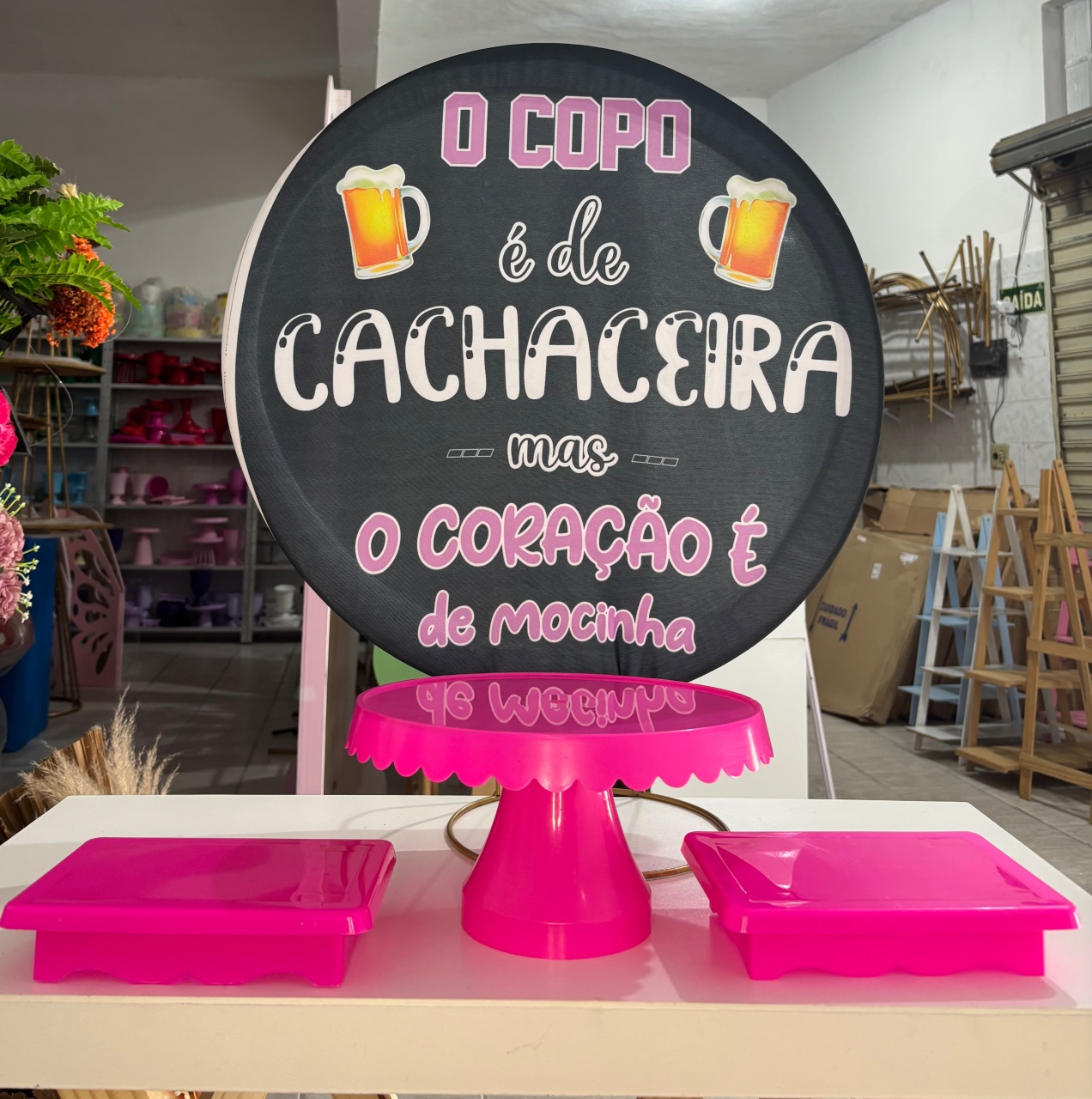 Decoração de Mesa O Copo de Cachaceira Almas O Coração É de Mocinha  - Antonella Decorações