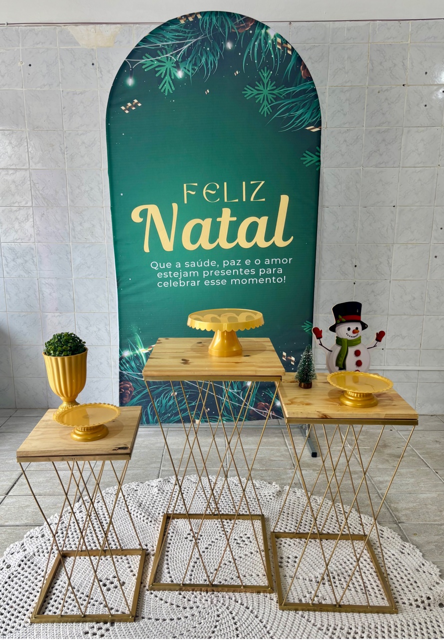 Feliz Natal Romano Mesas de Ferro - Antonella Decorações