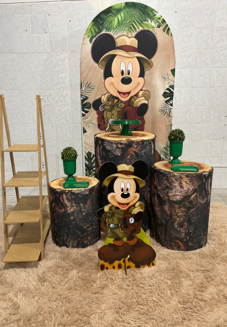 Mickey Safari (Kit Prata) - Antonella Decorações