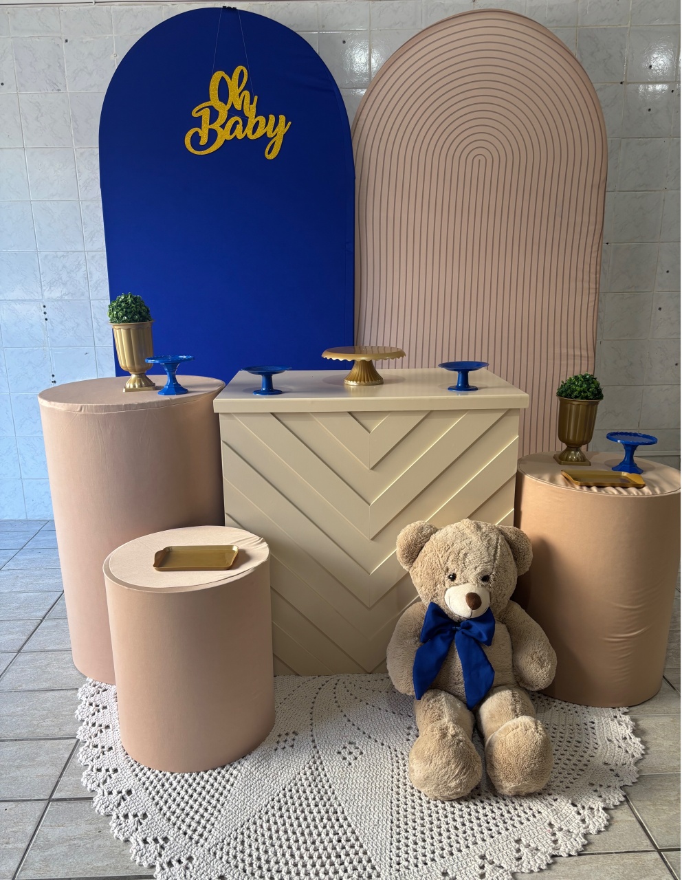 Bege Com Azul Royal - Antonella Decorações