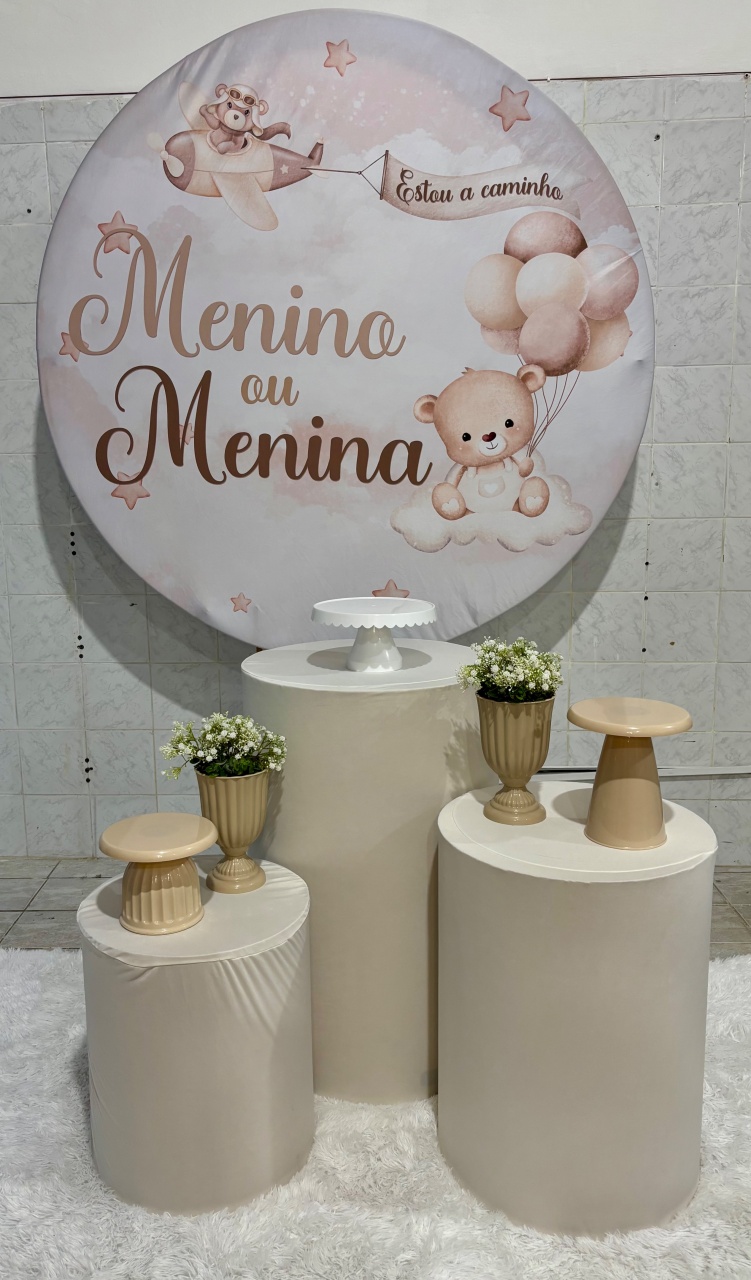 Menino Ou Menina Bege E Branco (Kit Bronze ) - Antonella Decorações