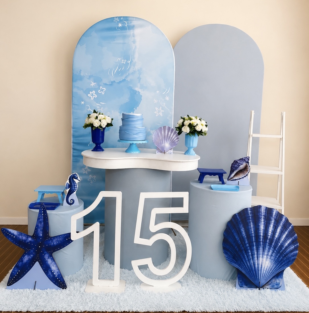 Kit Fundo Do Mar 15 Anos Com Mesa Orgânica Completa - Mila Saldanha Locações