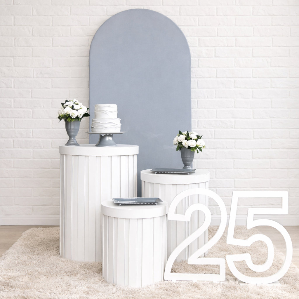 Kit Luxo Plus Bodas de Prata Mesas Ripadas - Mila Saldanha Locações