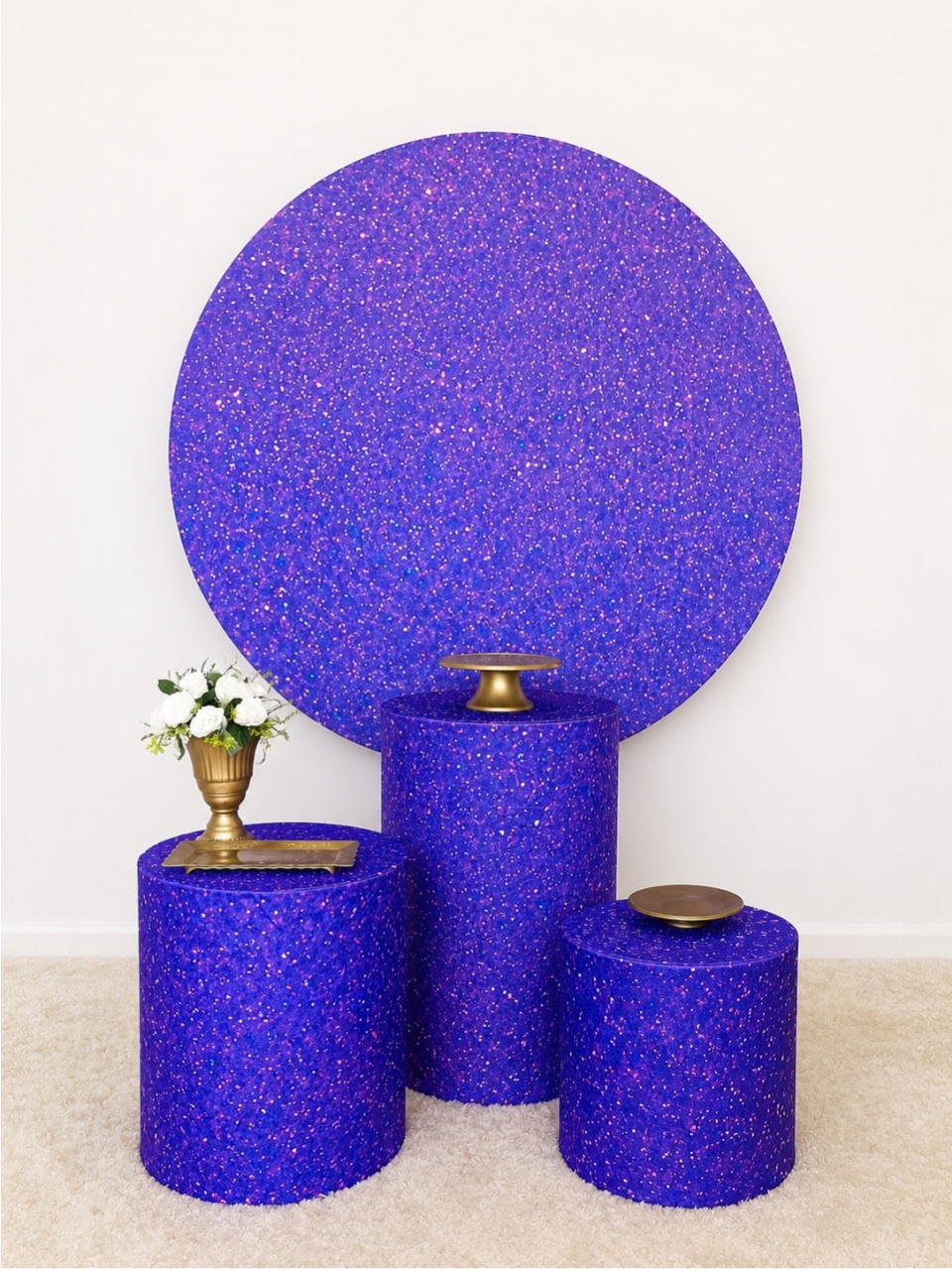 Kit Roxo Gliter  - Mila Saldanha Locações