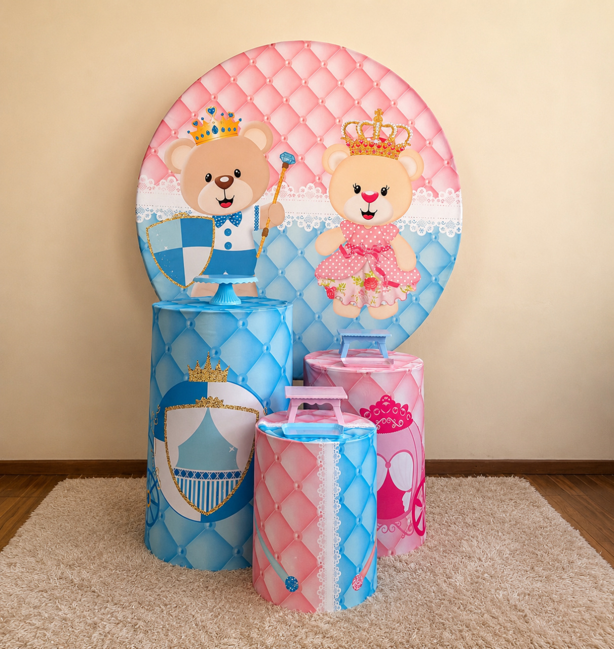 Kit Básico Ursinho Rosa E Azul - Mila Saldanha Locações