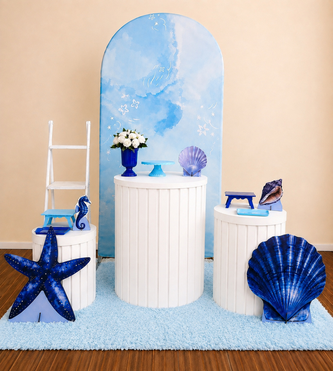 Kit Fundo Do Mar 15 Anos Com Cilindros Ripados - Mila Saldanha Locações