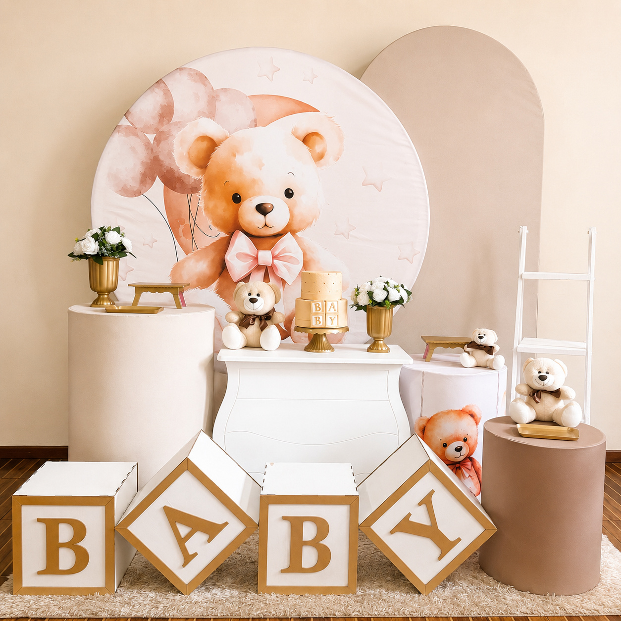 Kit Premium Plus Ursinho Bege Capa Lisa - Mila Saldanha Locações