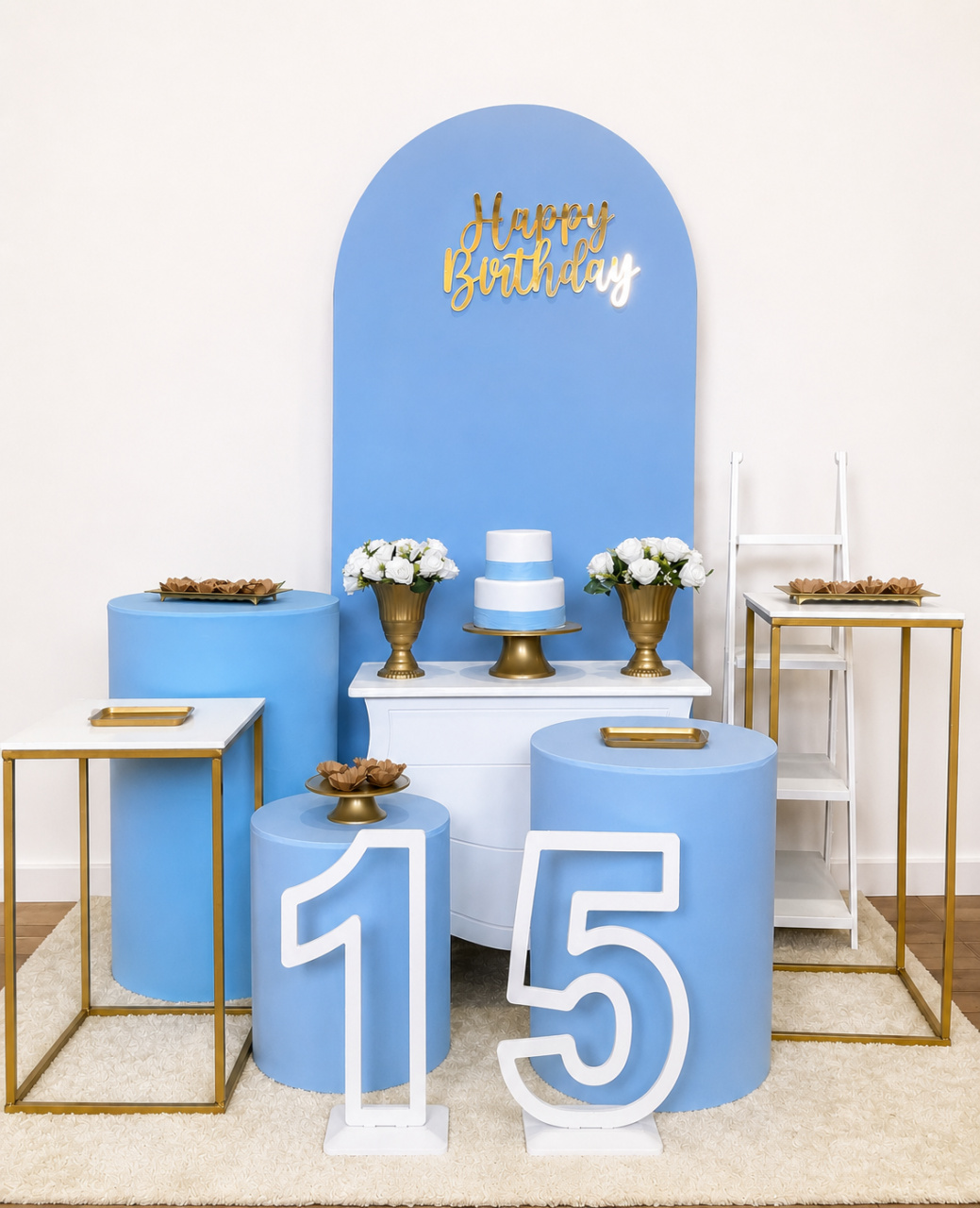 Kit Premium Plus Azul Claro 15 Anos - Mila Saldanha Locações