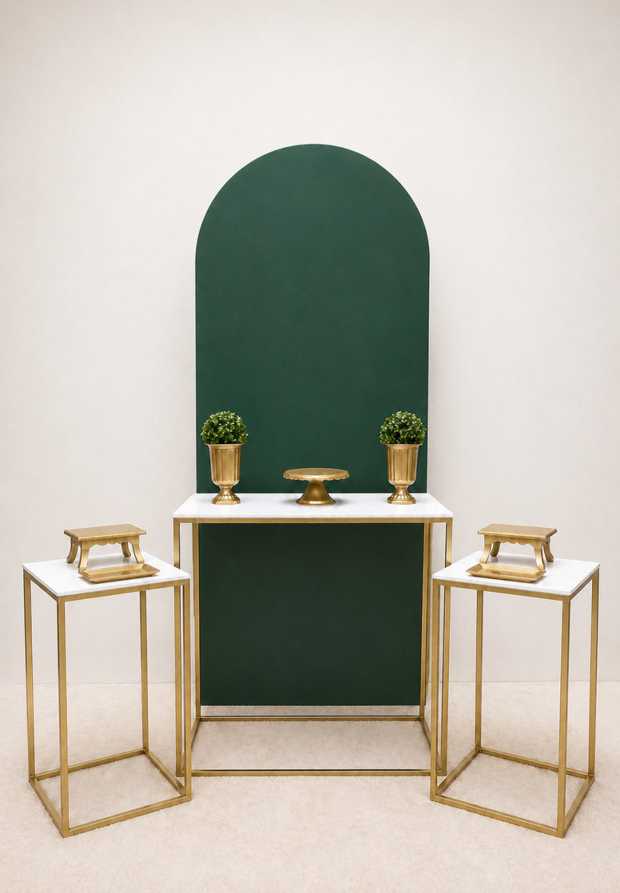 Kit Premium Mesa de Ferro Verde - Mila Saldanha Locações