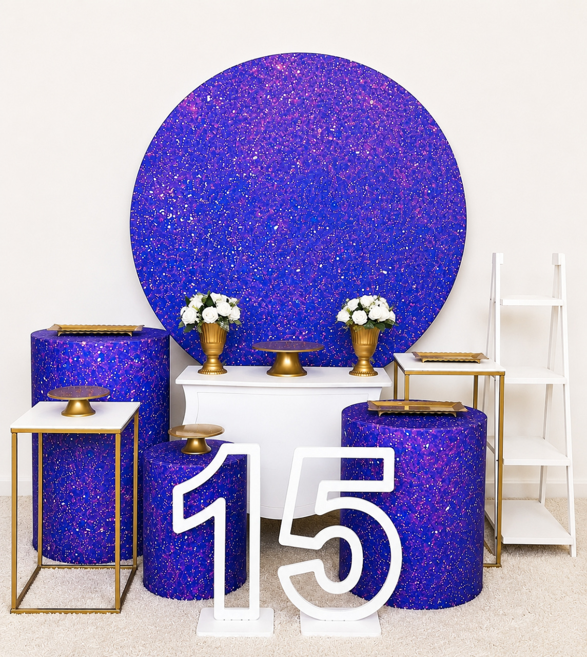 Kit Premium Plus Roxo Brilhante 15 Anos - Mila Saldanha Locações