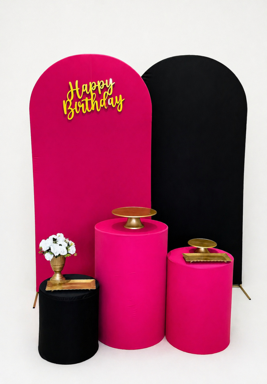 Kit Painel Duplo Pink E Preto - Mila Saldanha Locações