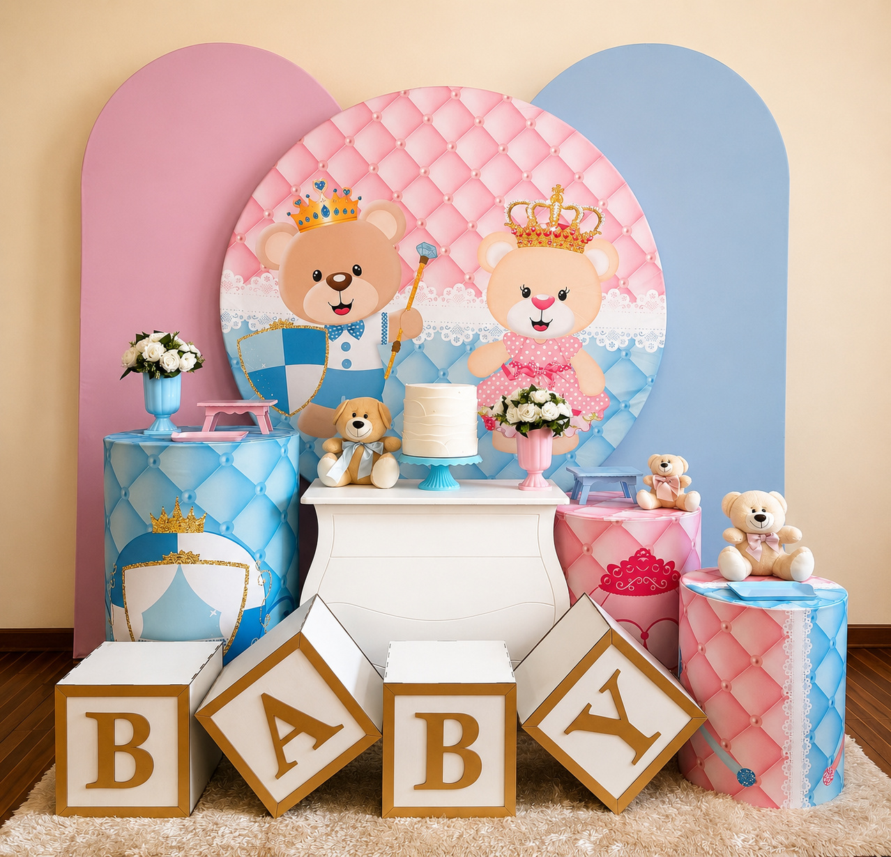 Kit Premium Plus Ursinho Rosa E Azul - Mila Saldanha Locações
