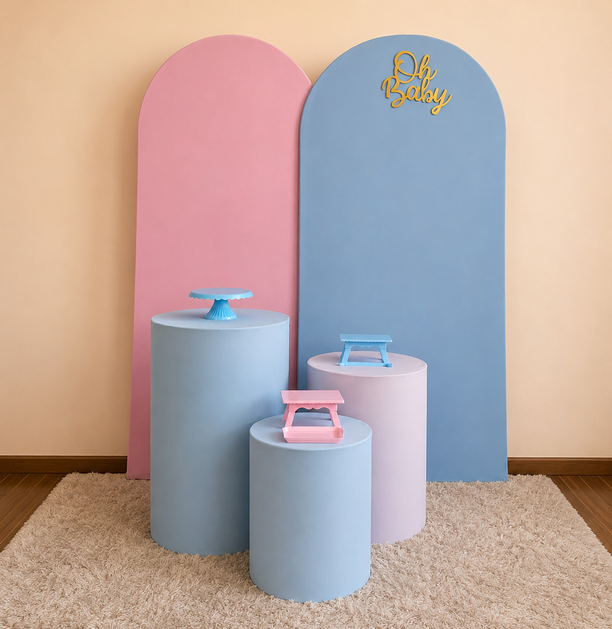 Kit Básico Painel Duplo Revelação Rosa E Azul - Mila Saldanha Locações