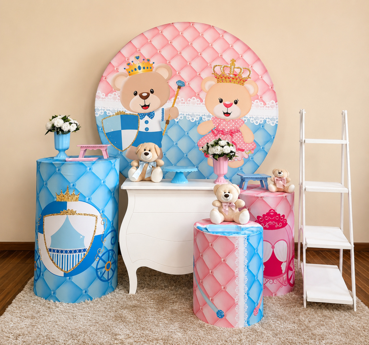 Kit Premium Ursinho Rosa E Azul - Mila Saldanha Locações