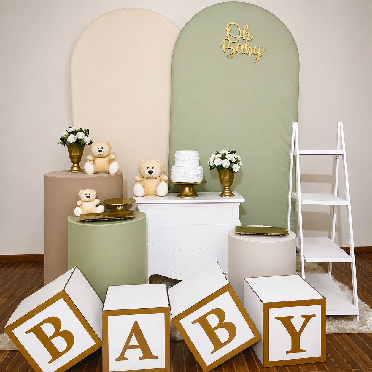 Kit Premium Plus Oh Baby Verde E Bege - Mila Saldanha Locações