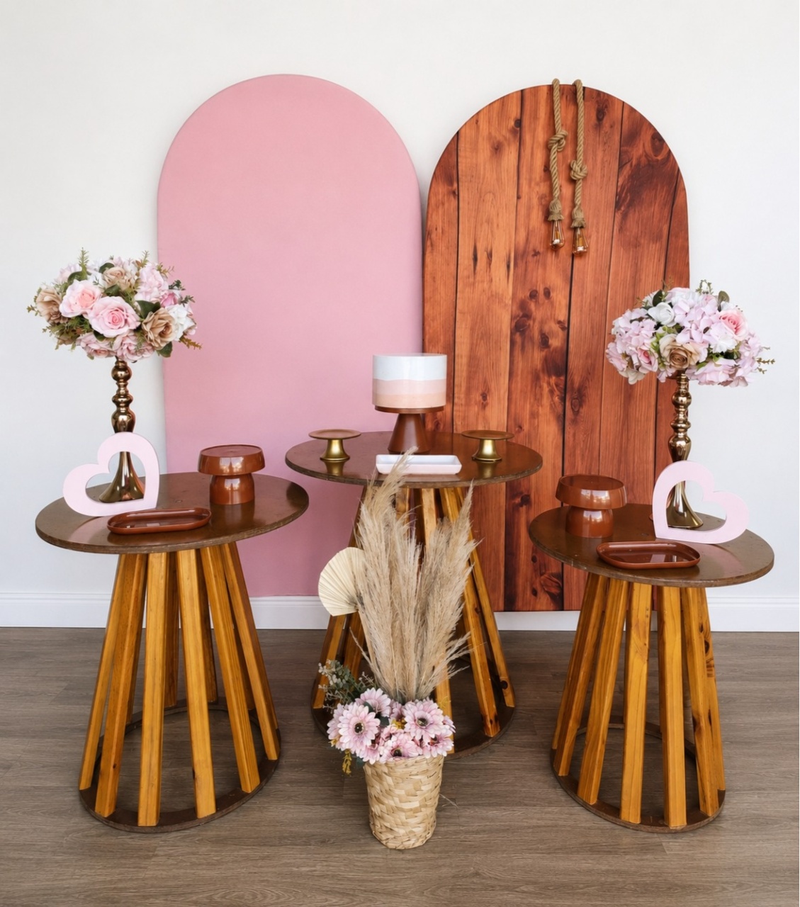 Kit Casamento Rosa Com Rustico - Carla Decor