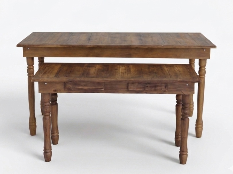 Jogo de Mesa Quadrada Rustica - Carla Decor