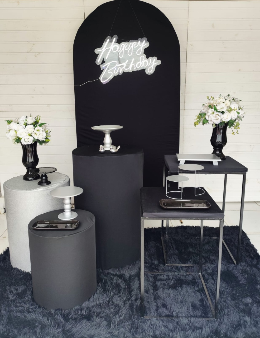Kit Encanto Preto Com Prata - Carla Decor