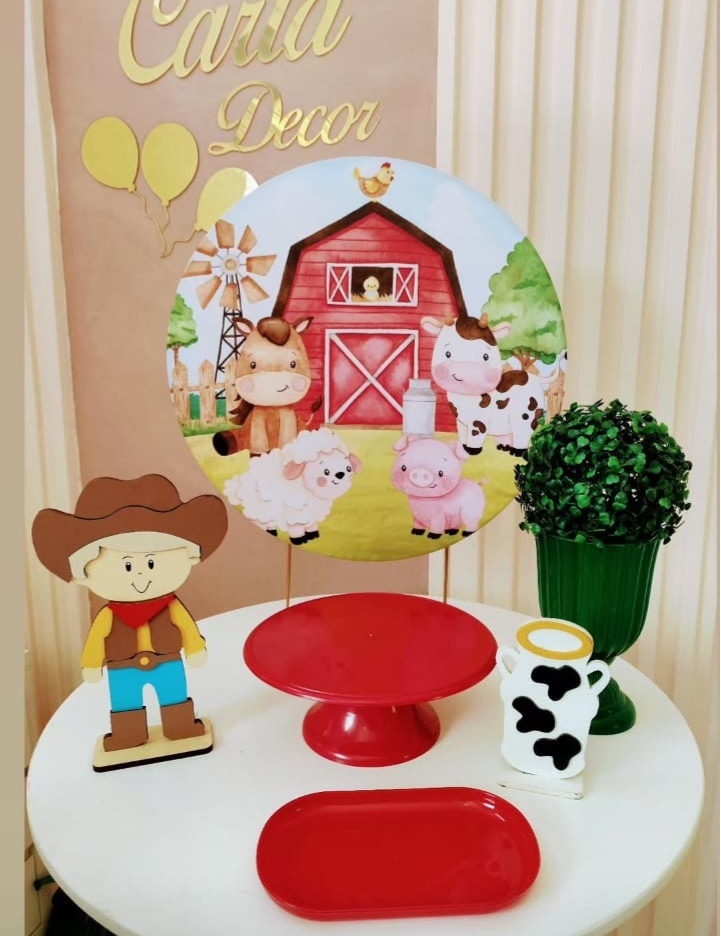 Kit de Mesa Fazendinha Menino - Carla Decor