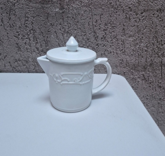 Bule Com Tampa Branco - Ceramica - jlfestaemcasa