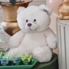 Urso Branco - Pelúcia P - jlfestaemcasa