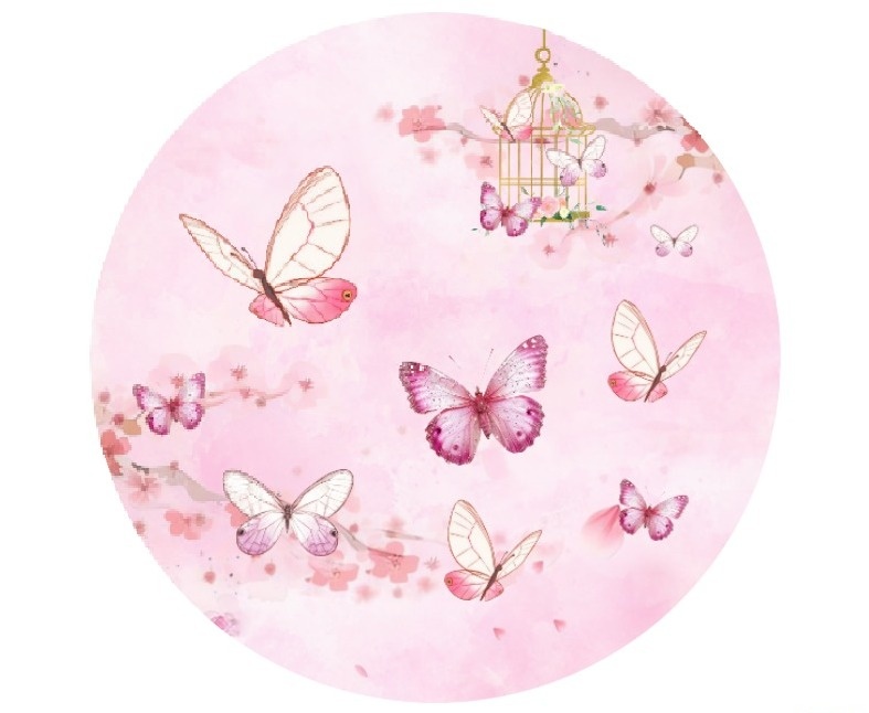 Capa Painel Redondo - Borboleta - jlfestaemcasa
